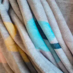 threads Grey Wool Geometric 320 GSM Silky Touch Super Soft Single Bed Blanket image 2