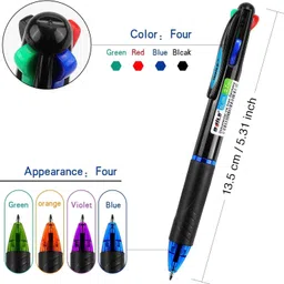 apcatio 4 IN 1 Pens 0.7mm Fine Point Multicolor BallPoint Pen Creative Writing Multi-function Pen image 4