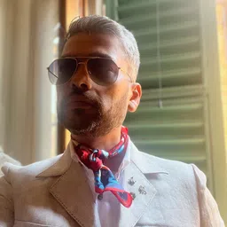 The Tie Hub Men Red & Blue Printed Scarf image 2