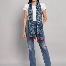 HANDICRAFT PALACE Floral Printed Cotton Scarf image 5