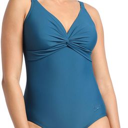 speedo Endurance 10 Brigitte One Piece Solid Women Blue Swimsuit-picture-45