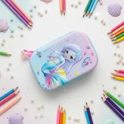 emrika Mermaid Princess 3D Hardtop Pencil Case for Kids Geometry Box image 4