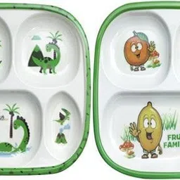 Premium_dinosaur & fruit square kids plate_h16 Dinner Plate-image-73