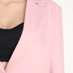 chkokko Women Solid Single Breasted Formal Blazer image 5