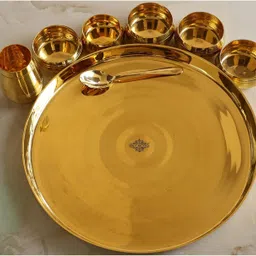 indianartvilla Brass Dinner Set image 4