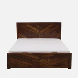 woodsworth from pepperfry Victor Sheesham Wood King Size Bed In Scratch Resistant Provincial Teak Finish With Hydraulic Storage image 5