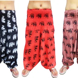 icare Printed Cotton Women Harem Pants-picture-20