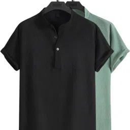 Men Regular Fit Solid Mandarin Collar Casual Shirt-image-15