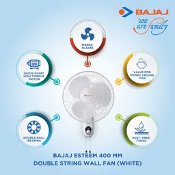 bajaj Esteem 400 mm Wall Fan 400 3 Blade Wall Fan image 3