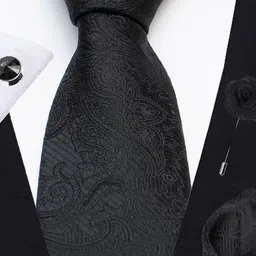 Axlon Men Paisley Tie & Pocket Square Accessory Gift Set image 3