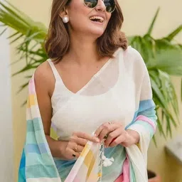 priyashi Striped Silk Blend Chanderi Saree image 3