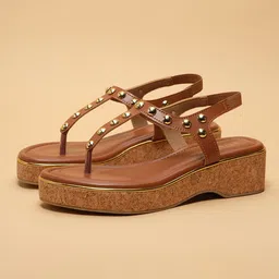 ERIDANI Embellished Wedge Sandals-image-70