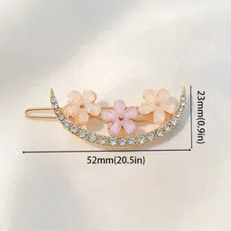 badodiya's Women Set of 4 Crystal Rhinestone Bobby Pins image 3