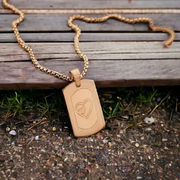 SZN Men Gold-Plated Rectangular Pendant with Chain-picture-13