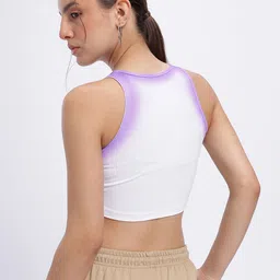 glitchez Ombre Fade Ribbed Slim Fit Crop Tank Top image 3