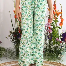 The Tribe Kids Girls Floral Printed Original High-Rise Easy Wash Trousers-image-5