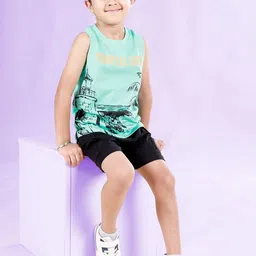 KiddoPanti Boys Printed T-shirt with Shorts image 5