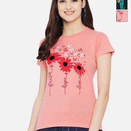 Tromko Women Pack of 3 Typography Printed Round Neck Cotton Regular Fit T-shirts-picture-35