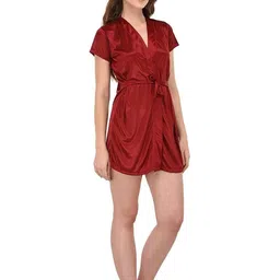 GuSo Shopee Women Maroon Nylon Baby Dolls-picture-23