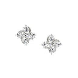 Sparkles Lab Grown Diamond 0.69 Carat Round Flower Stud Earrings 14K White Gold-picture-36