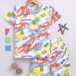 YK X Minute Mirth Boys Printed Pure Cotton T-shirt with Shorts-picture-7