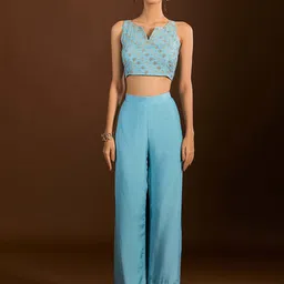 Mystake By Meghna Shah Embroidered Top Dupatta With Trousers Co-Ords image 3
