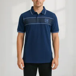 Dollar Men Brand Logo Colourblocked Polo Collar T-shirt-picture-34