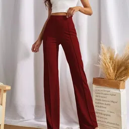 KASHIAN Women Relaxed High-Rise Trousers-image-11