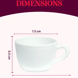 Larah by BOROSIL White & Red 6 Pieces Printed Opalware Glossy Cups image 2