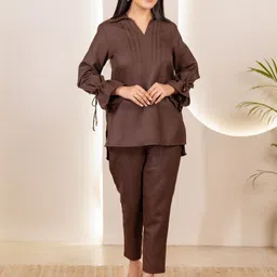 HUESION V-Neck Top With Trousers Co-Ords-picture-14