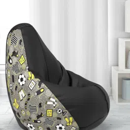 comfybean Print-a-Bean 5XL Bean Bag with Beans In Black & Grey image 1