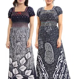 Inner Beats Pack Of 2 Cotton Blend Nightdress-picture-25