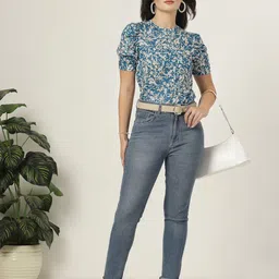 Style Quotient Floral Print Puff Sleeve Top image 3