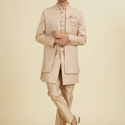 Manyavar Embroidered Georgette Indo Western Set image 5