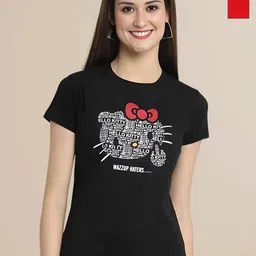 Mast & Harbour Women Pack of 2 Typography Printed Round Neck Cotton T-shirts-picture-18