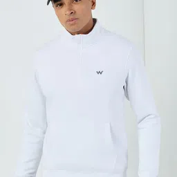 Wildcraft Men Solid Mock Collar Cotton Pullover Sweatshirt-image-11
