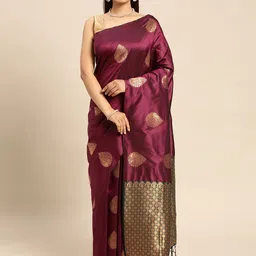 Royal Rajgharana Saree Ethnic Motifs Zari Pure Silk Banarasi Sarees-picture-25