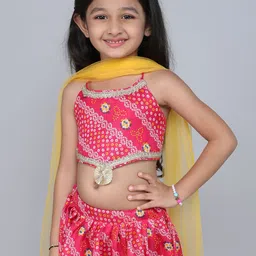 MANY FROCKS & Girls Printed Ready to Wear Lehenga Blouse With Dupatta image 2