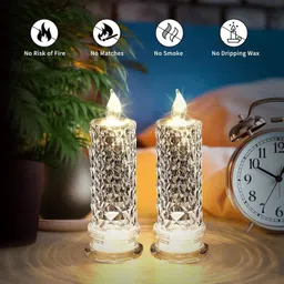 deodap Decorative LED Crystal Candle Light for Home, Parties & Festive Decoration Candle image 5