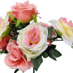 real pbr Artificial 7 Head Roses Flower Bunch for Home Office Décor Multicolor Rose Artificial Flower image 2