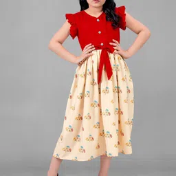 BAESD Floral Print Flutter Sleeve Crepe Fit & Flare Midi Dress image 1