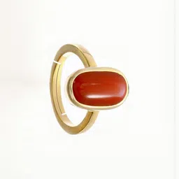 Sidharth Gems Unisex Red Brass Finger Ring image 1
