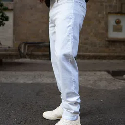 Powerlook Men White Regular Fit Denim image 5