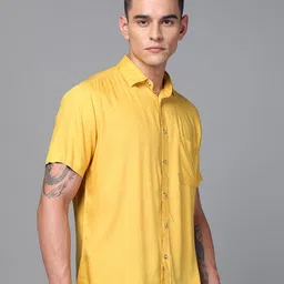 DON VINO Men Cuban Collar Solid Slim Fit Casual Shirt image 3