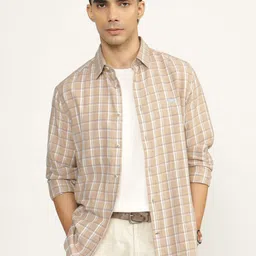 Andamen Men Premium Tartan Checks Opaque Checked Casual Shirt-image-15