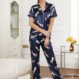 NIJANAND TEXTILE Animal Printed Lycra Night suit-picture-37