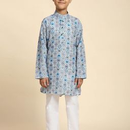 Pro-Ethic STYLE DEVELOPER Boys Paisley Printed Regular Pure Cotton Kurta with Pyjamas-picture-41