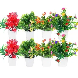 Dekorly Multi Plastic Artificial Flowers & Plants With Pot image 1