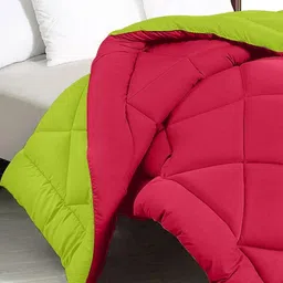 RF RELAXFEEL Pink & Green Checked Heavy Winter 210 GSM Double Bed Comforter image 4