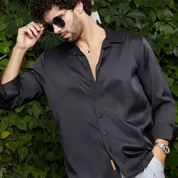 Campus Sutra Men Comfort Cuban Collar Solid Cotton Casual Shirt-picture-17